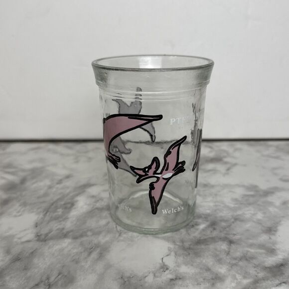 Welch’s Pteranodon Dinosaur Jelly Glass Vintage 4” Anchor Hocking - Picture 2 of 5